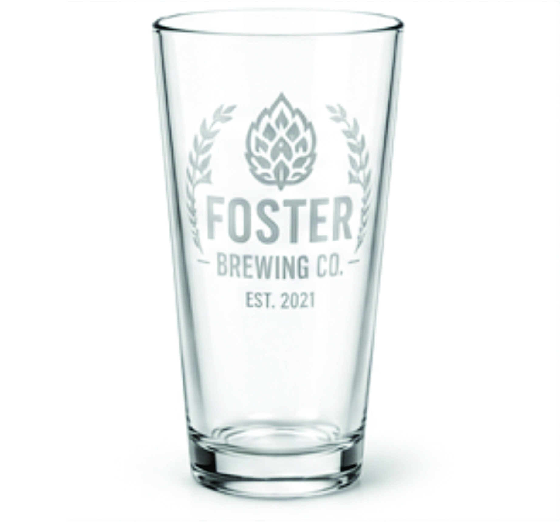 Laser engraved pint glass